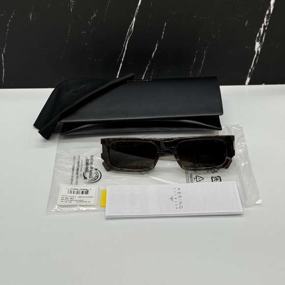 NEW SL660 003 SAINT LAURENT BROWN GREY SQUARE SL 660 003 UNISEX SUNGLASSES SL660 - Picture 10 of 10